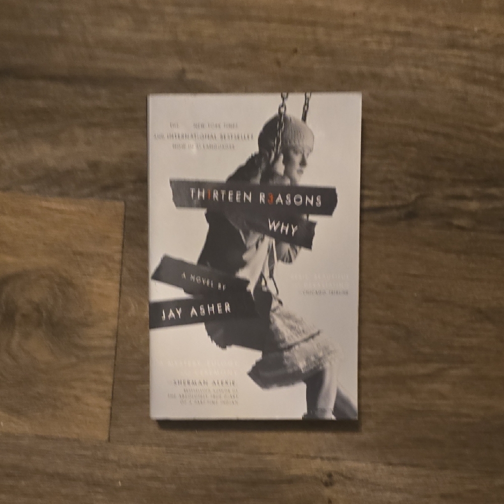 Thirteen Reasons Why Novel by Jay Asher - Black and White Cover